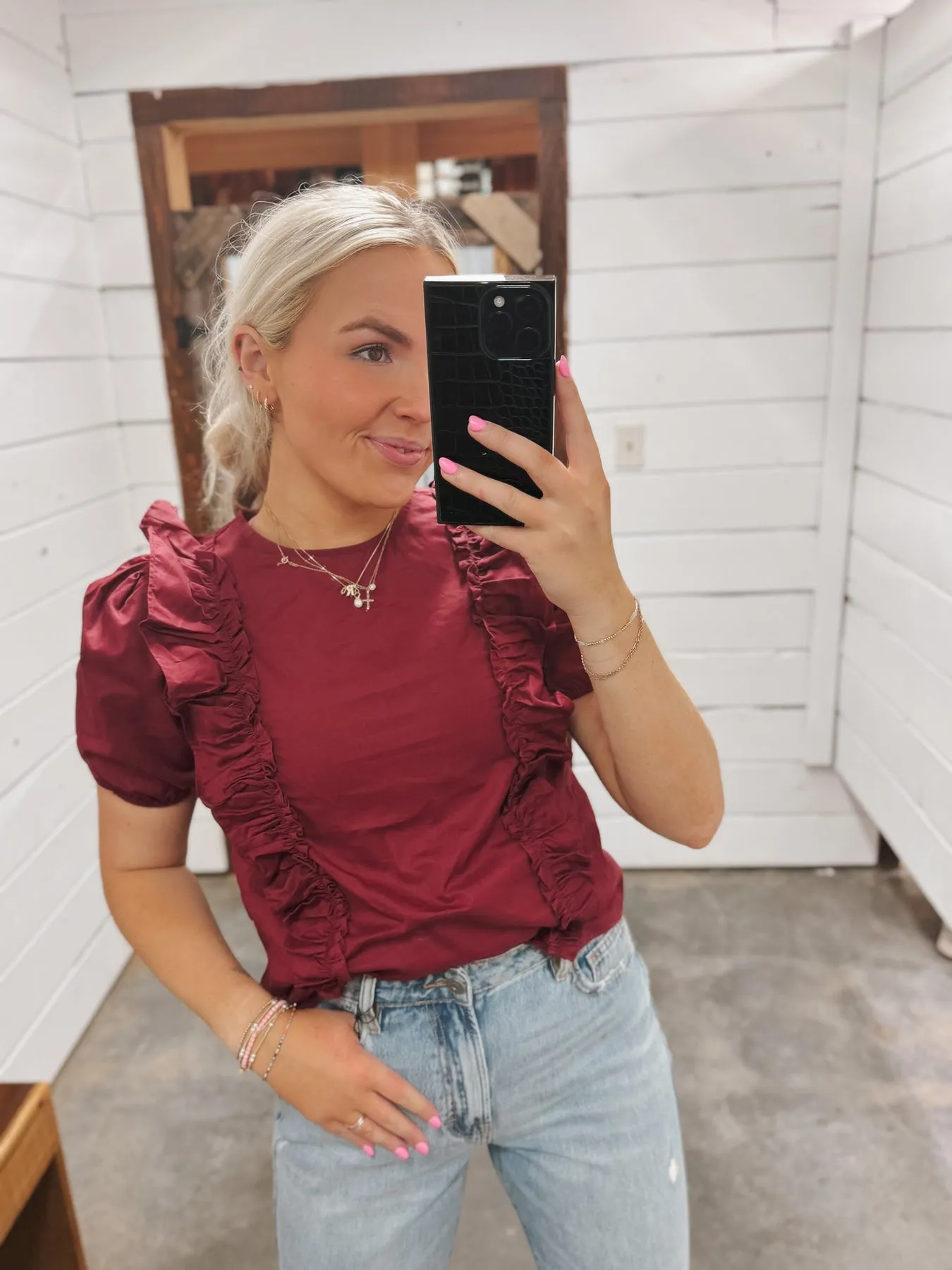 Alluring Aura Crimson Top-