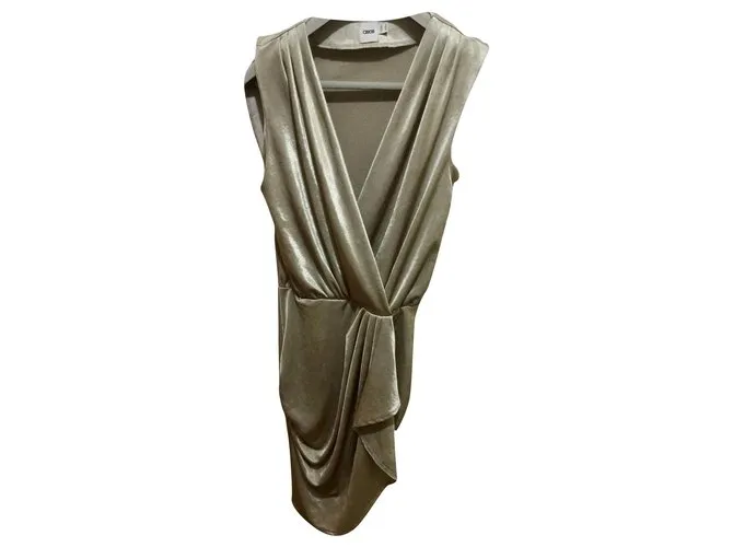 Asos Vestido drapeado metalizado Metálico 