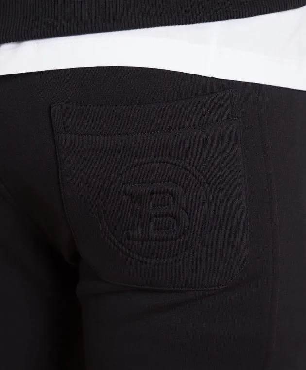 Balmain Black joggers with textured logo