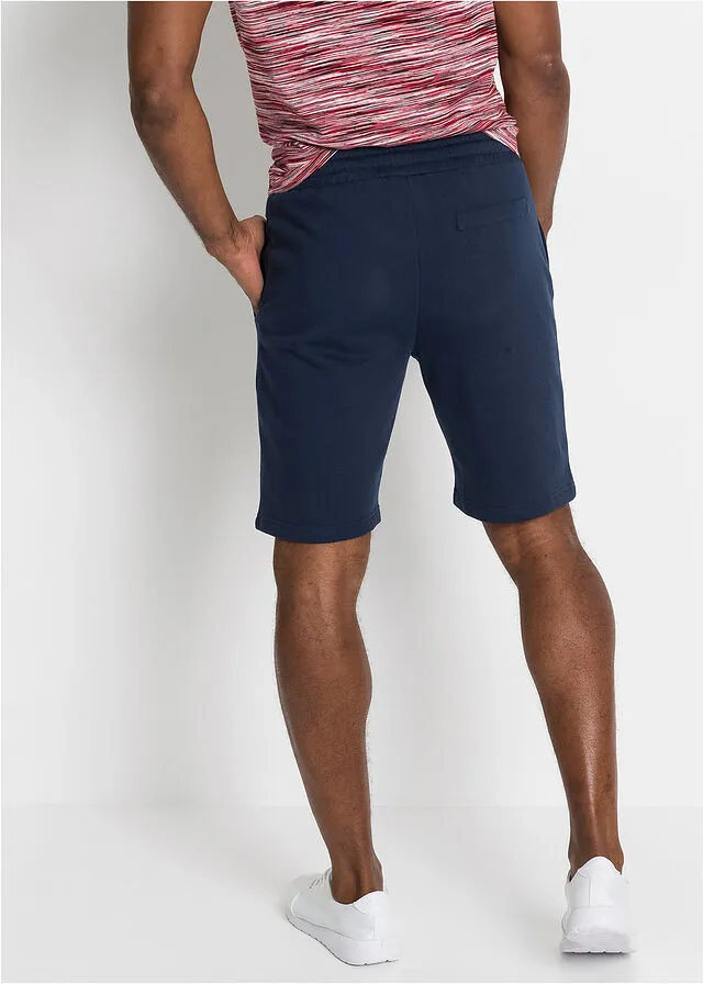 Bermudas de tejido chándal de corte regular Negro