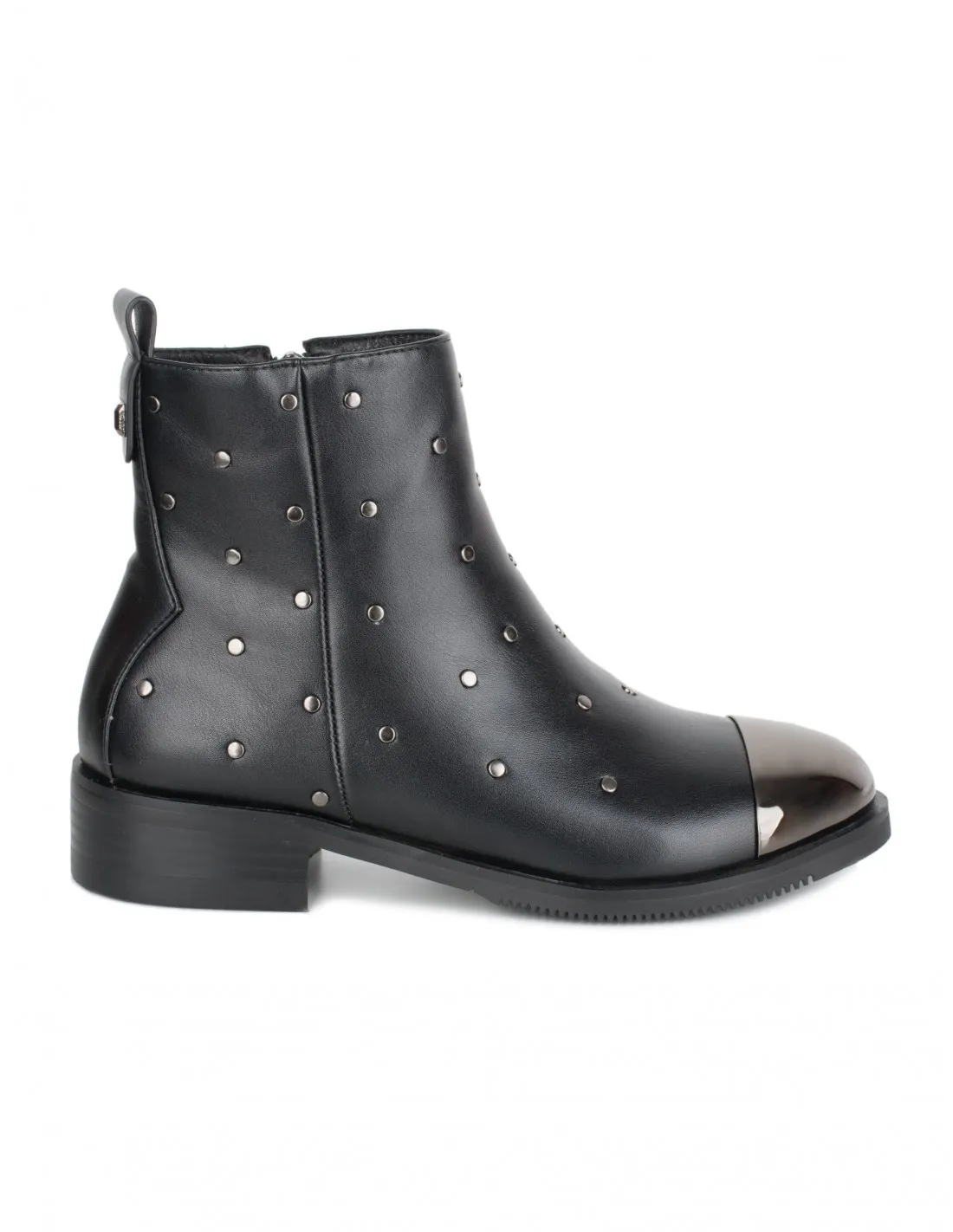 Botines Planos Tachuelas Negros