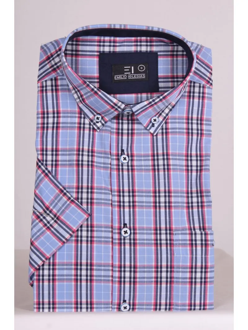 Camisa de cuadros manga corta