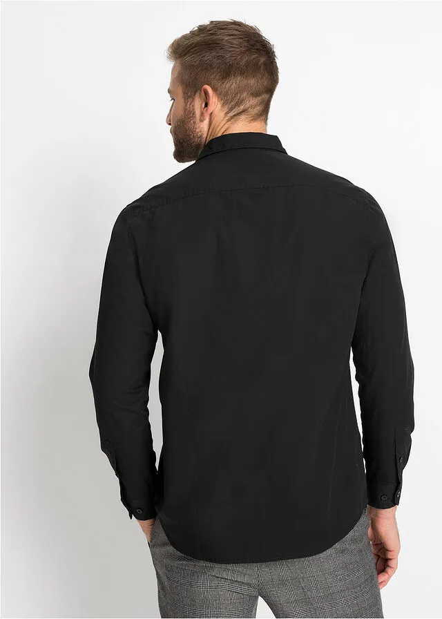 Camisa de manga larga Negro