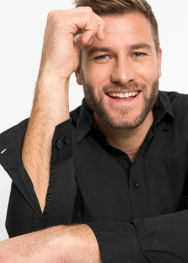 Camisa de manga larga Negro