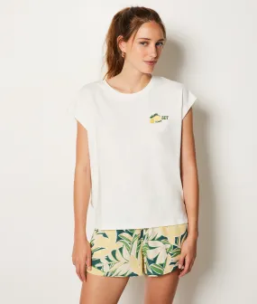 Camiseta de algodón motivo limón CHERYL BLANC - ETAM