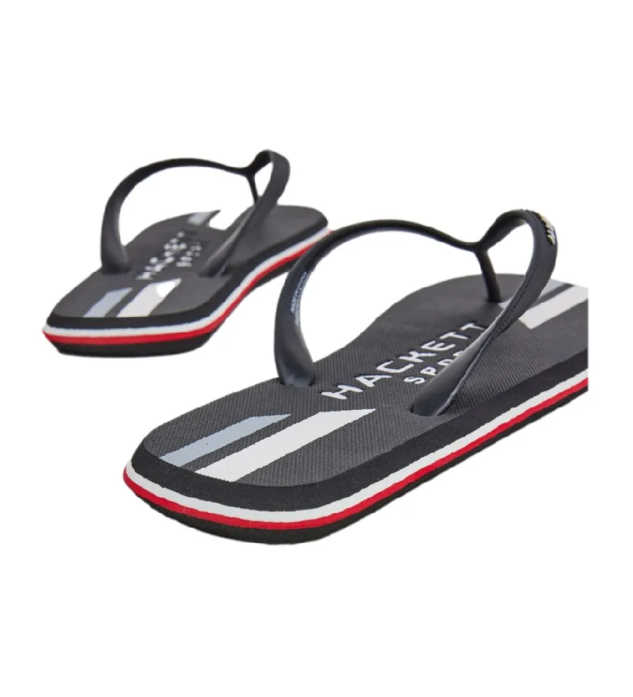 Chanclas Logo Rayas Negro