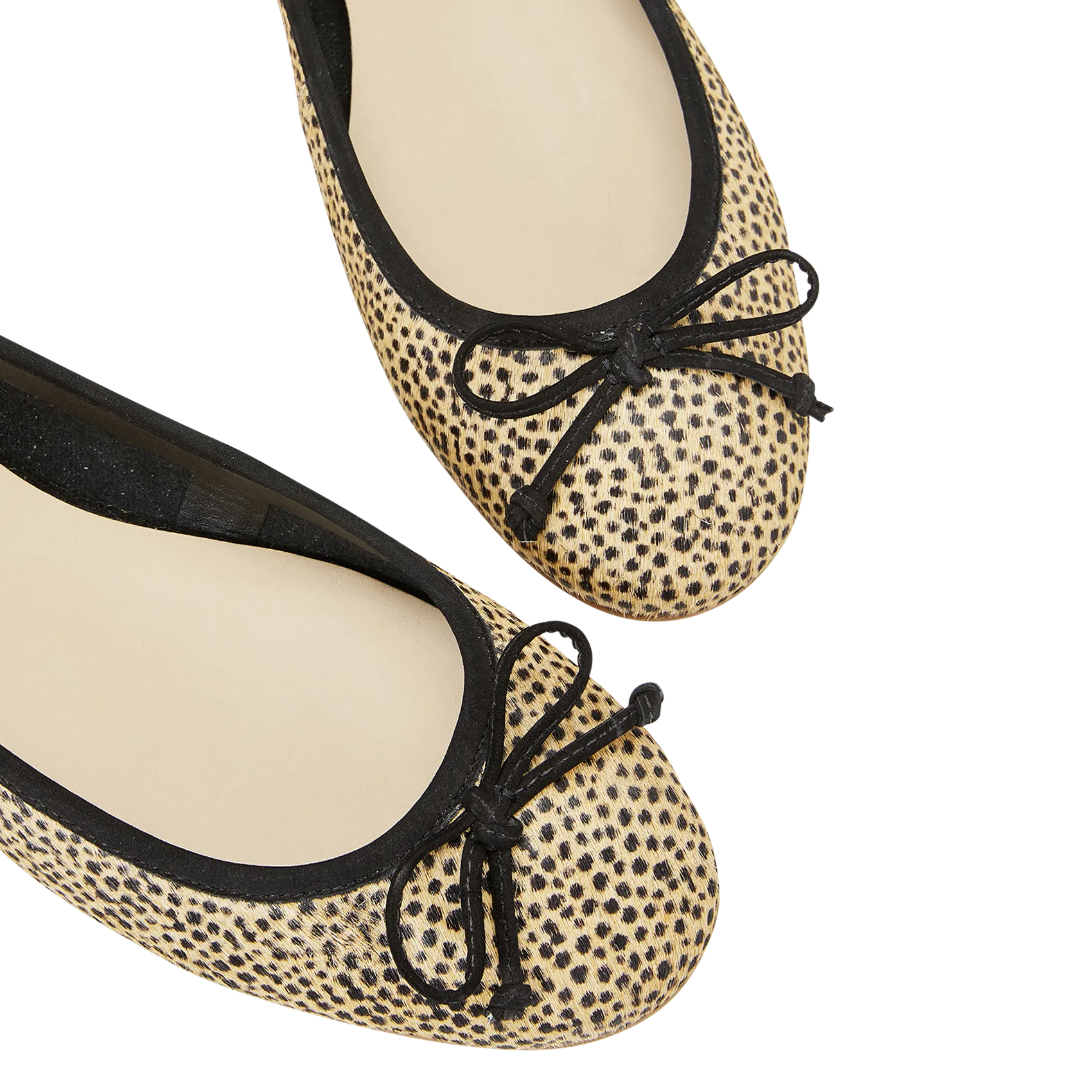 COSMOPARIS ODINE - Bailarina de cuero estampado de leopardo en marron