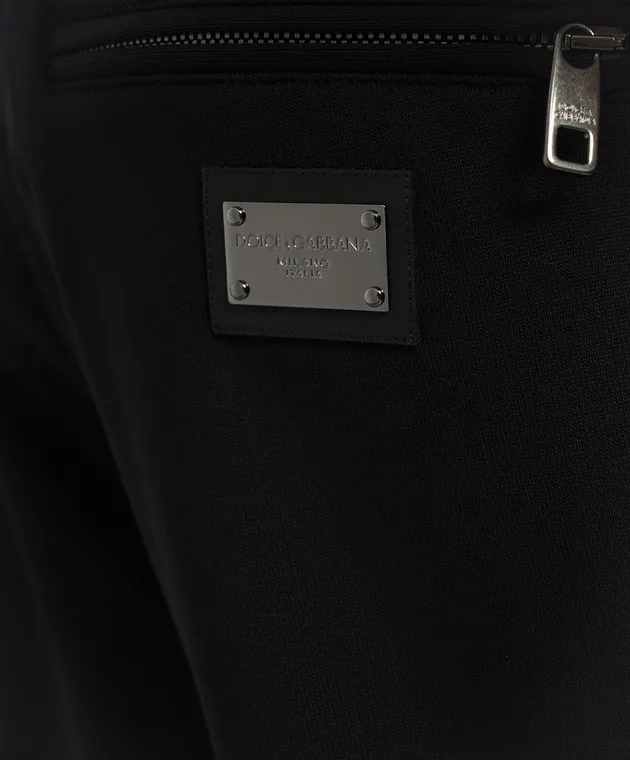 Dolce&Gabbana Black joggers with metallic logo