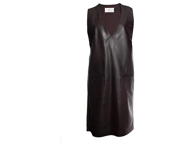 Maison Martin Margiela Maison Margiela, Vestido de cuero marrón Castaño 
