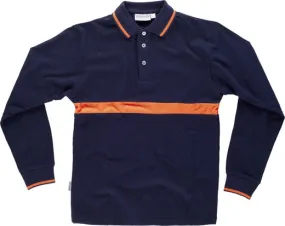 Polo manga larga Marino / Naranja