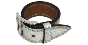 Ring Anillo de cuero Hermès en plata 