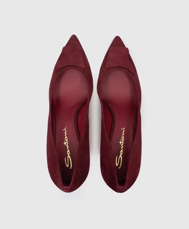 Santoni Burgundy suede boats