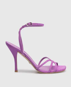 Stuart Weitzman Barelythere 100 purple suede sandals