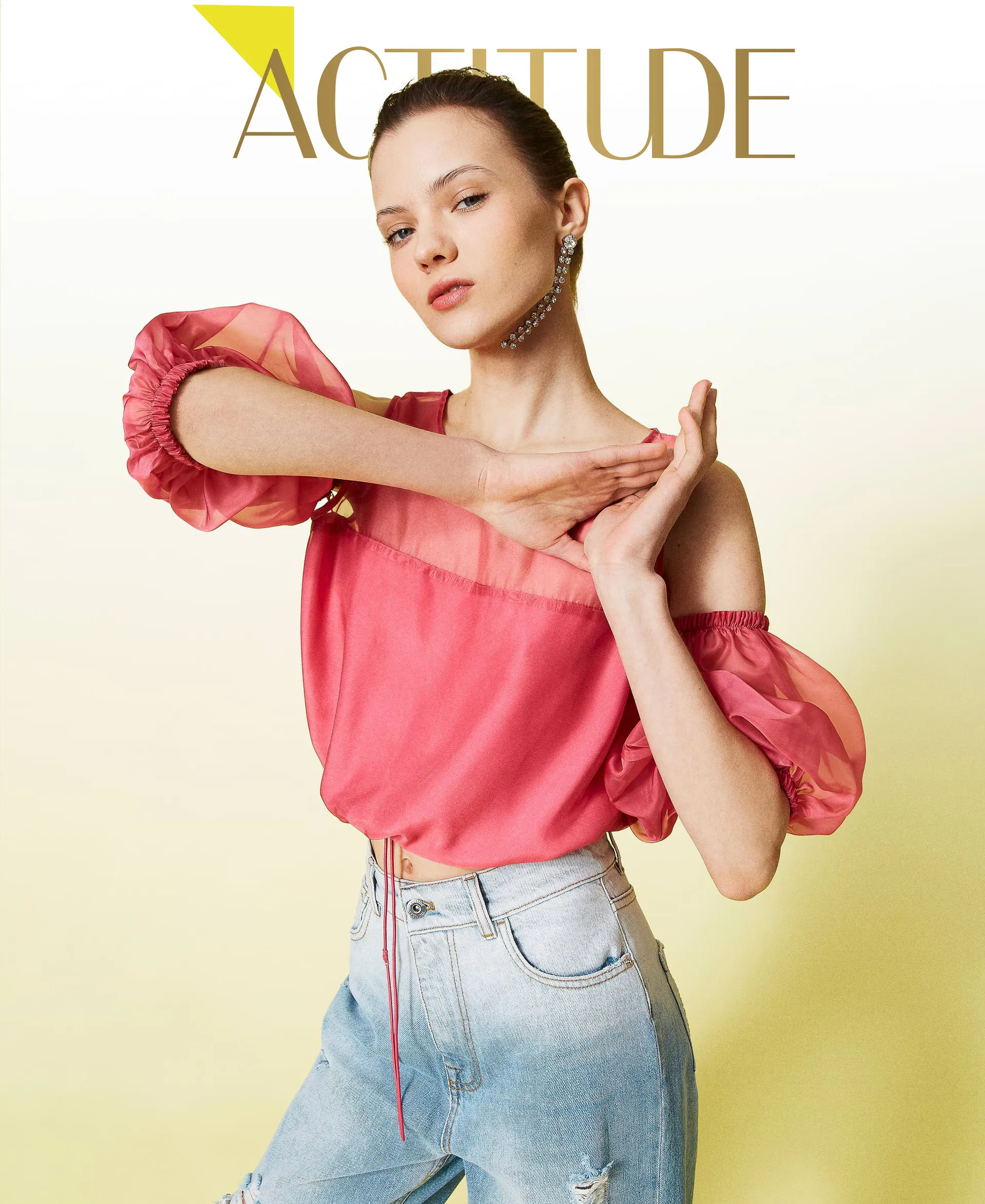 Top de organza con mangas desmontables