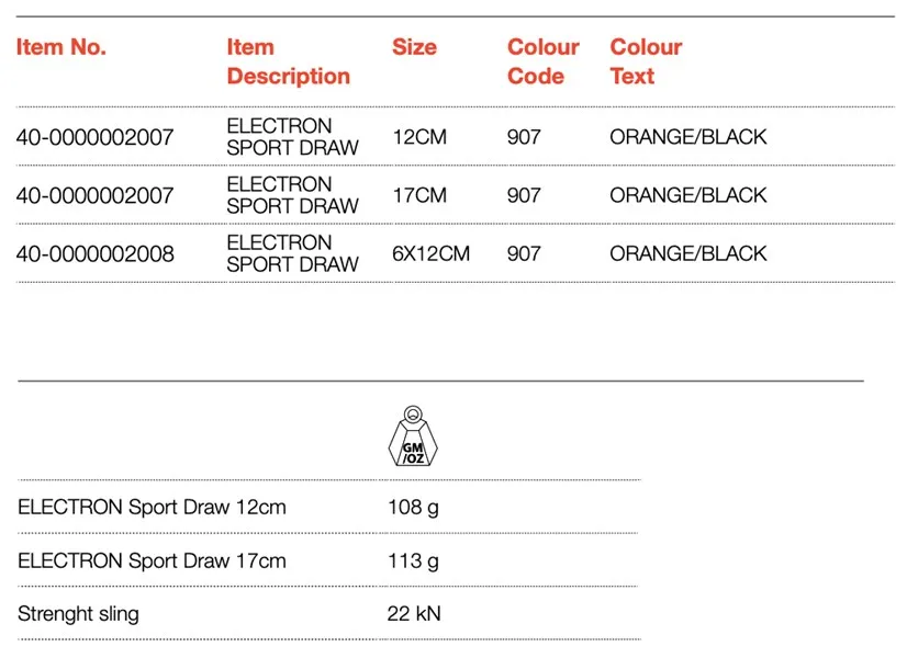 WILD COUNTRY ELECTRON SPORT DRAW 6X12 CM